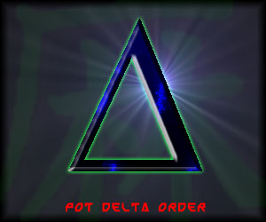 Delta Order logo, basically a stylized capital greek Delta with a lens flare.