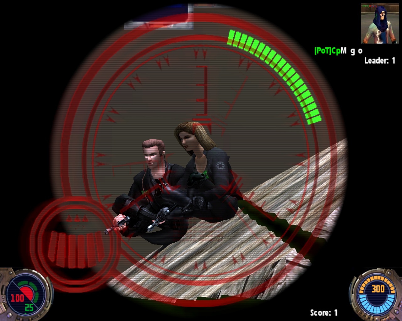 A screenshot of Tahiri through a sniper rifle.