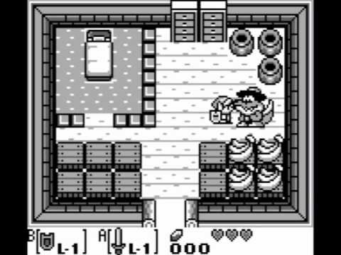 Screenshot from Link's Awakening on the original GameBoy unit.