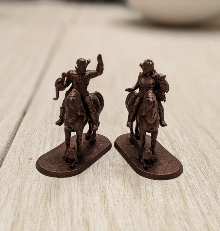 A picture of finished minis from HeroForge.