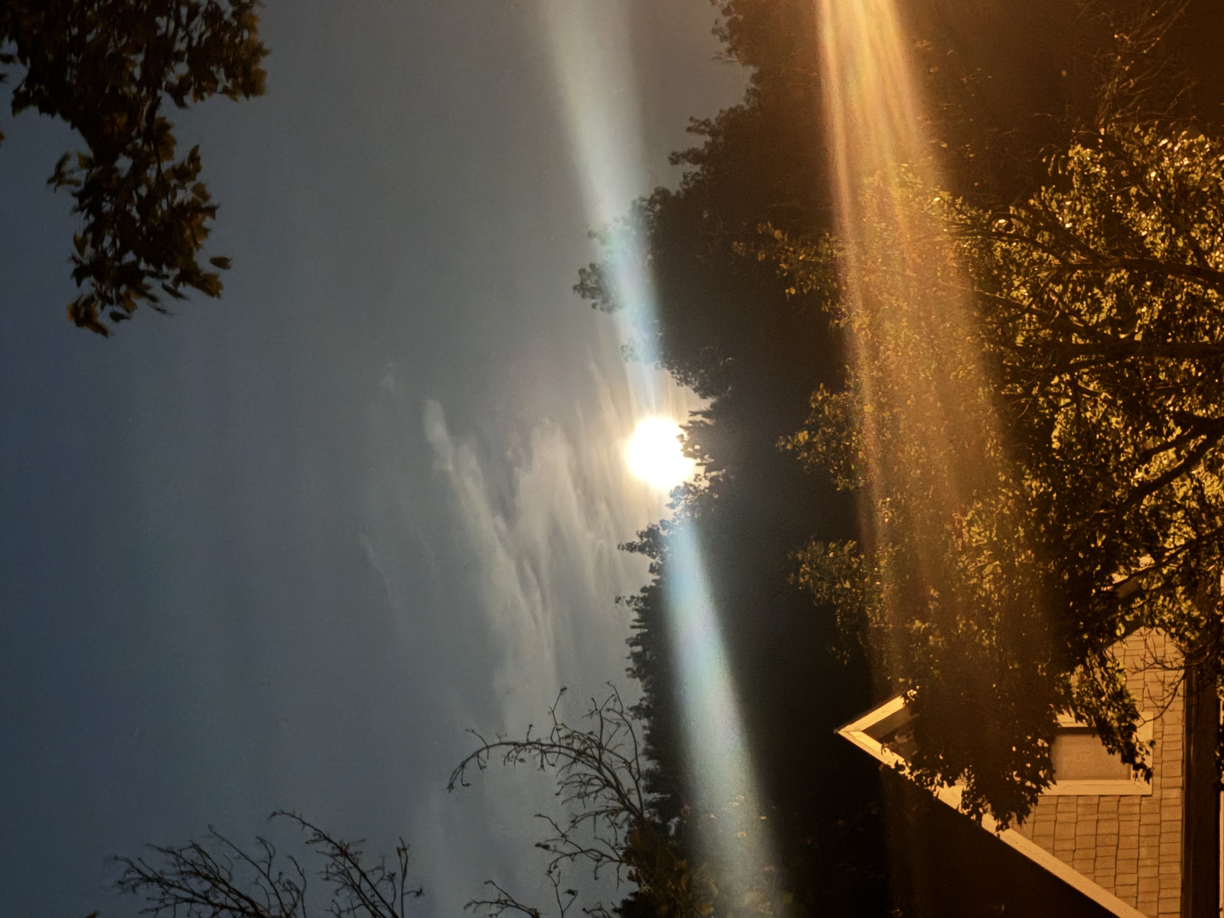 A recent moonrise throwing out J.J. Abrams-magnitude lens flares.